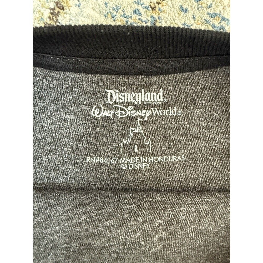 Disneyland Resort Black Gray Ringer Mickey Mouse Short Sleeve Shirt Adult Large - Picture 3 of 5